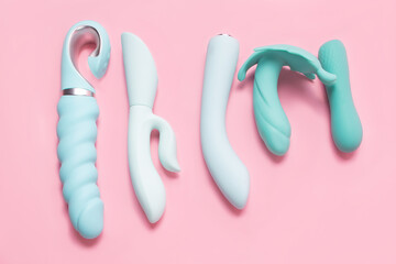on a pink background sex product, toy for adults