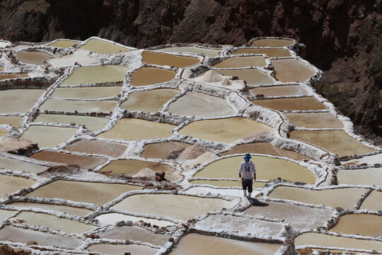 The Inca salt flats of Maras in Peru