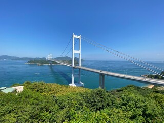 来島海峡大橋　6月　糸山展望台より