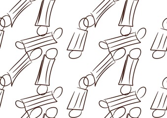 Pattern and seamless of masks drawing  