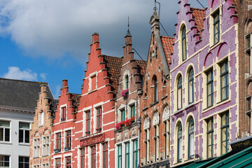 houses on the Markt Main Market Place in Bruges, Belgium