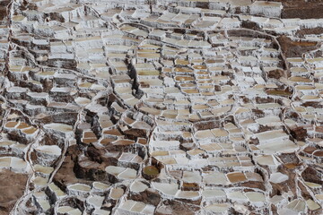 The Inca salt flats of Maras in Peru