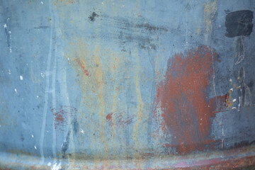 texture old dirty metal barrel in blue