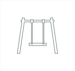 Playground swings icon in flat style vector on a white background