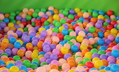 Colorful multi-colored balls in a children’s playground