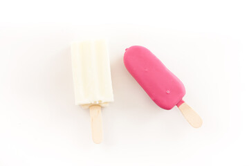 Ice cream and white background