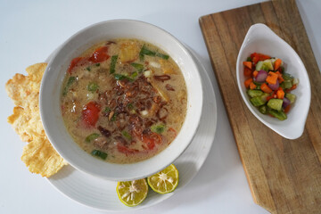 Soto Betawi. Traditional beef and offal soup from Betawi, Jakarta.