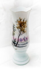 Glass vase with figure