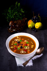 Czerninaa with noodles is a traditional Polish soup