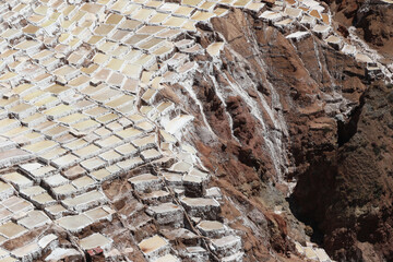 The Inca salt flats of Maras in Peru