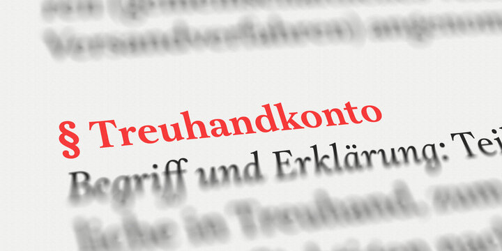 Treuhandkonto im Buch