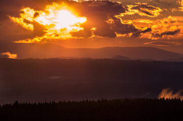 sunset over the mountains