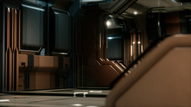 futuristic sci fi Spaceship interior