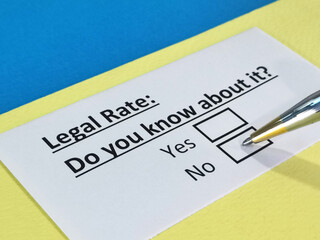 Fototapeta premium Qestionnaire about legal issue