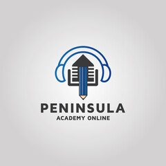 Modern Music Academy vector logo design template