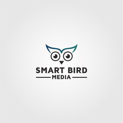 Owl logo design, photography media vector template 02