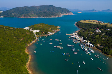 Naklejka premium Top view of island, Po Toi O