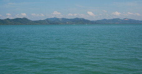 Sea mountain and blue sky
