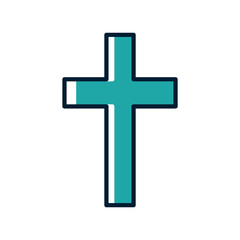Cross religion icon vector