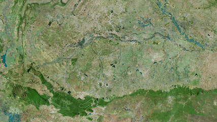 Buri Ram, Thailand - outlined. Satellite
