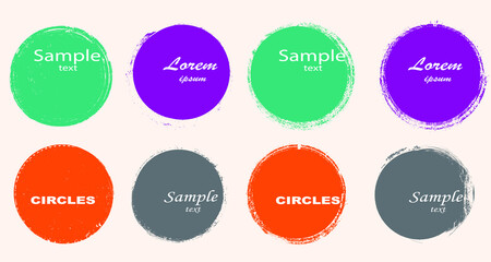 Grunge post Stamps Collection, Circles. Banners, Insignias , Logos, Icons, Labels and Badges Set . vector distress textures.blank shapes.