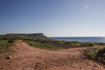 beautiful Mediterranean coast of Ayia Napa in winter