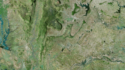 Chaiyaphum, Thailand - outlined. Satellite