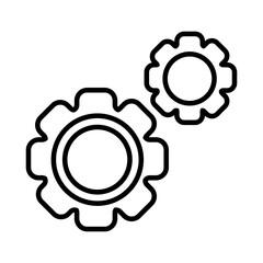 gears settings line style icon