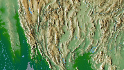 Chiang Mai, Thailand - outlined. Physical