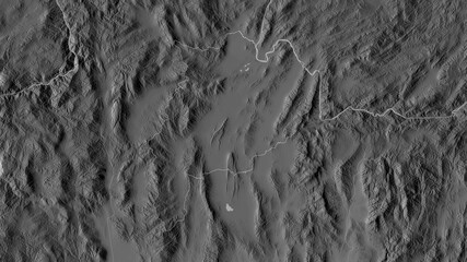 Chiang Rai, Thailand - outlined. Grayscale
