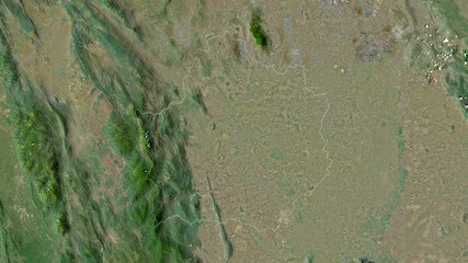 Kamphaeng Phet, Thailand - outlined. Satellite