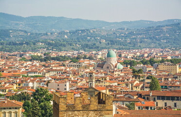 Naklejka premium Top view of the beautiful Florence