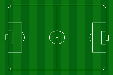 Football field. Football markup template. Standard ratios of European football. Stadium. Vector illustration.