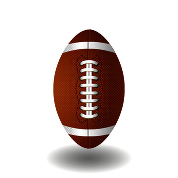 American football ball isolated on white background. Sport. Vector illustration.