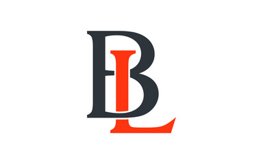 BL or LB Letter Initial Logo Design, Vector Template