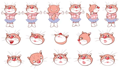 Gordijnen Vector stripfiguren kat voor u ontwerp en computerspel. Storyboard © liusa