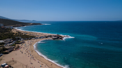 Fototapeta na wymiar Aerial Coast and Blue Ocean