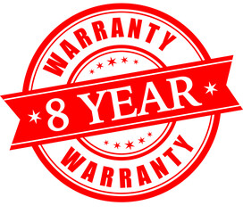 8 Year  warranty stamp vector logo images, Warranty vector stock photos, Warranty vector illustration of logo