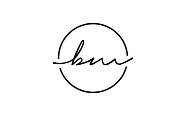 bm or mb Cursive Letter Initial Logo Design, Vector Template