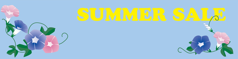 朝顔　サマーセールバナーテンプレート
