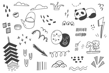 Abstract mix doodle vector illustration