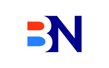 BN or NB Letter Initial Logo Design, Vector Template