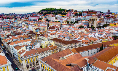 Fototapeta na wymiar aerial view of the city of lisbon portugal
