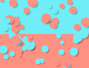 Abstract contrast geometric minimal bright pink and turquoise background. Punchy pastel style vector design