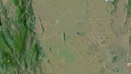Nakhon Sawan, Thailand - outlined. Satellite