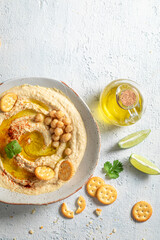 Traditional hummus as a healthy and tasty snack