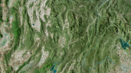 Nan, Thailand - outlined. Satellite