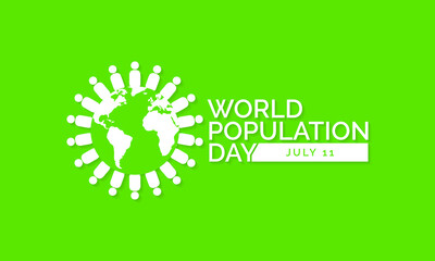 World Population day is an annual event, observed on July 11 every year, which seeks to raise awareness of global population issues, Vector illustration.