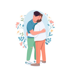 Gay couple flat concept vector illustration