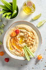 Tasty hummus as healthy and quick snack